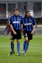 Christian Vieri and Herman Crespo during the match